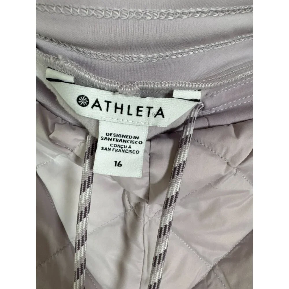 Athleta Apres Ski Down Quilted Jogger Pants Size 16 Purple Lavender Drawstring - Picture 4 of 16